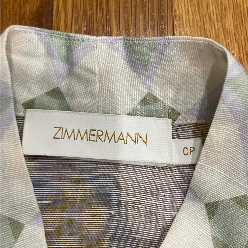 Zimmerman rhythm ruffled patchwork print silk blo… - image 6